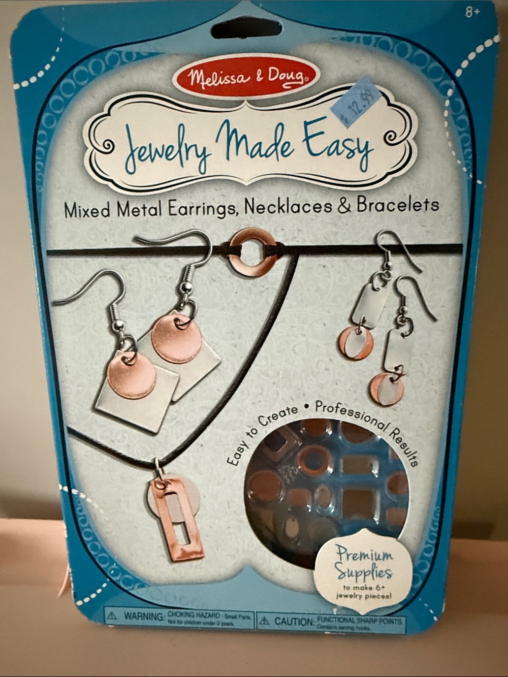 Melissa & Doug Mixed Metal Earrings Kit - Pink & Silver Components